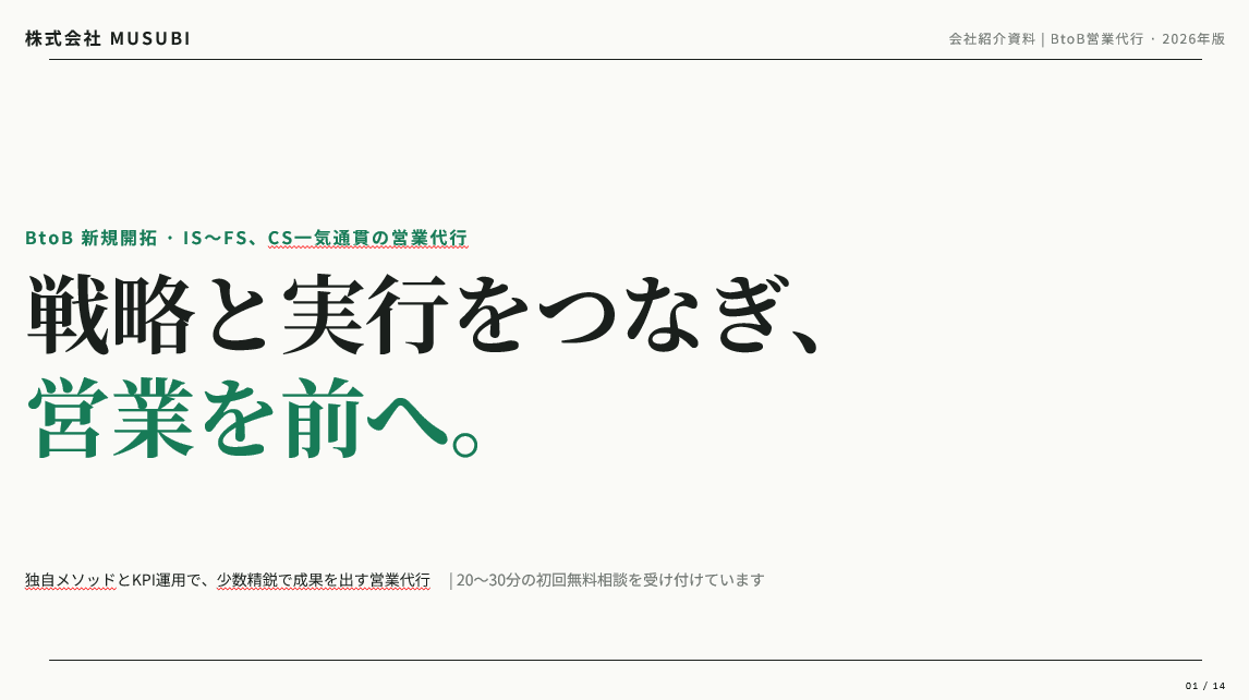 MUSUBI サービス紹介資料 表紙